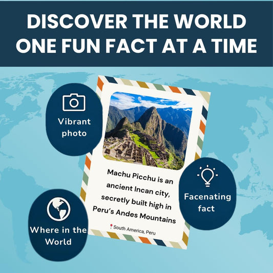 World Landmarks Fun Fact Cards – 200 Screen-Free Facts for Curious Kids (Ages 5+)