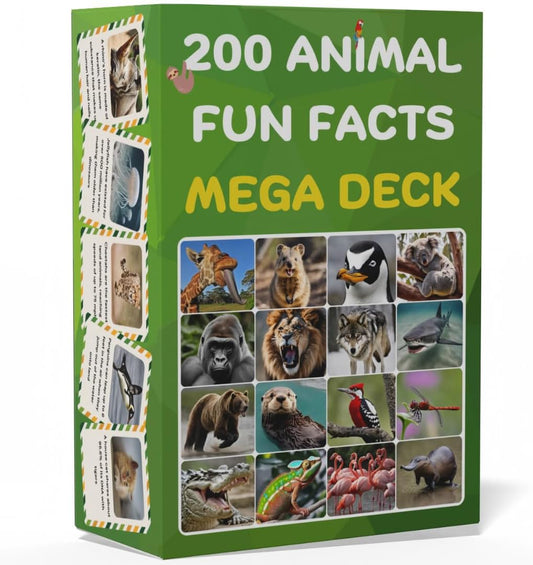 Animal Fun Fact Cards – 200 Screen-Free, Curiosity-Boosting Cards for Kids (Ages 5+)