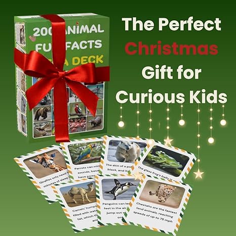 Animal Fun Fact Cards – 200 Screen-Free, Curiosity-Boosting Cards for Kids (Ages 5+)